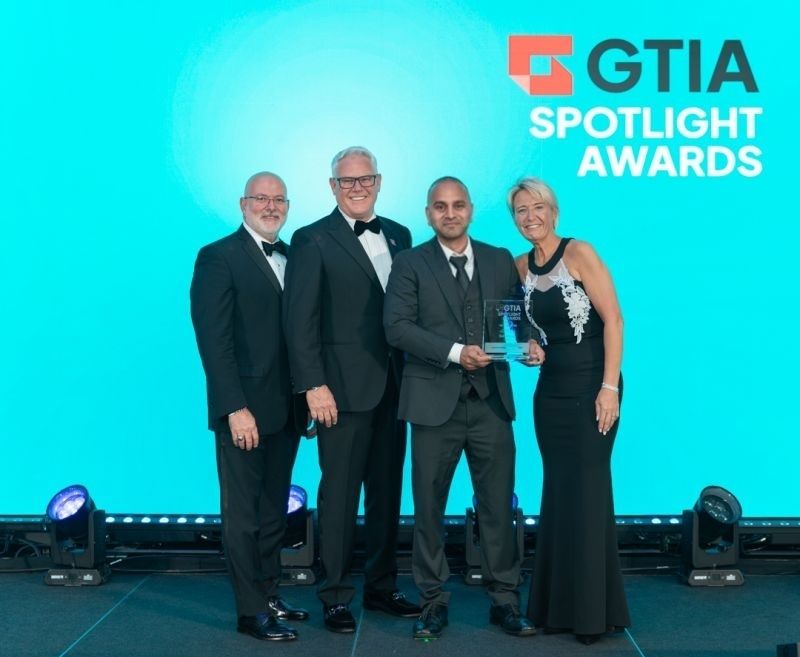 Subramani Rao receiving the GTIA Cybersecurity Leadership Award